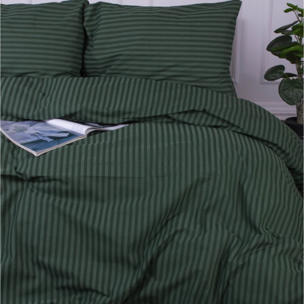 Фото - Комплект постільної білизни дитячий MirSon Ranforce Elite 17-0612 Stripe Emerald 110х140 (2200008201210)